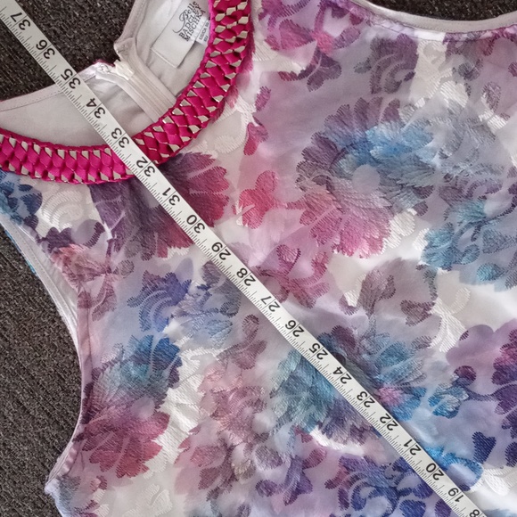 💜Badgley Mischka Belle💜 - Floral A-Line Sleeveless Olga Dress - Picture 13 of 13